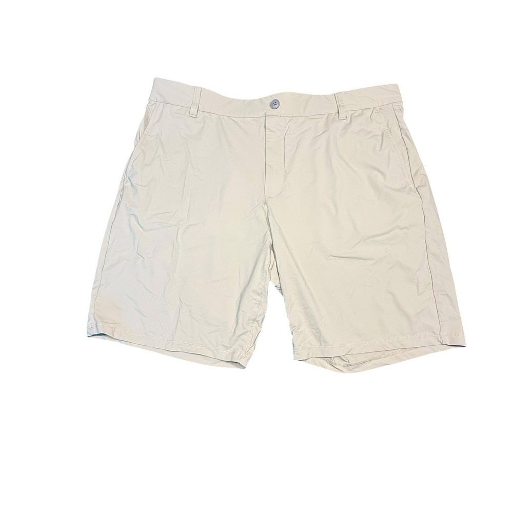 Johnnie-O Fusion Stretch-Knit Performance Pull-On Short in Khaki Size 40
